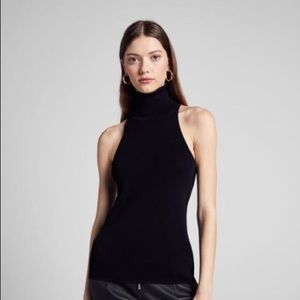 Cashmere fitted cropped turtle neck